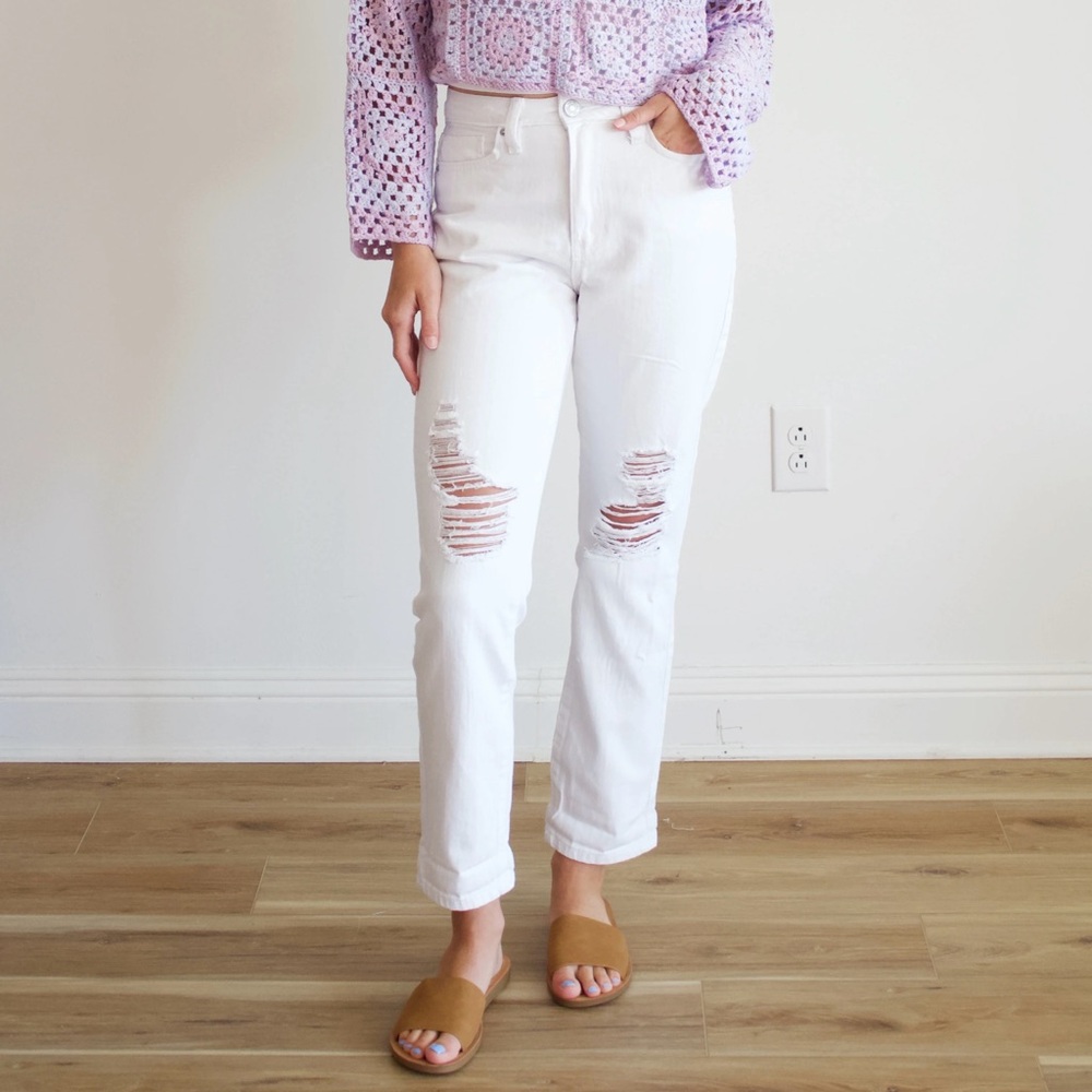 White Distressed Jeans